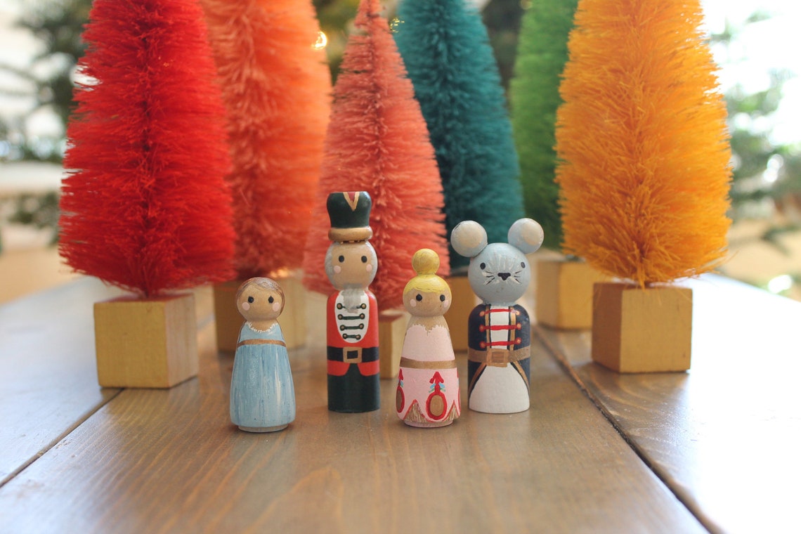 Nutcracker Peg Doll Set Etsy