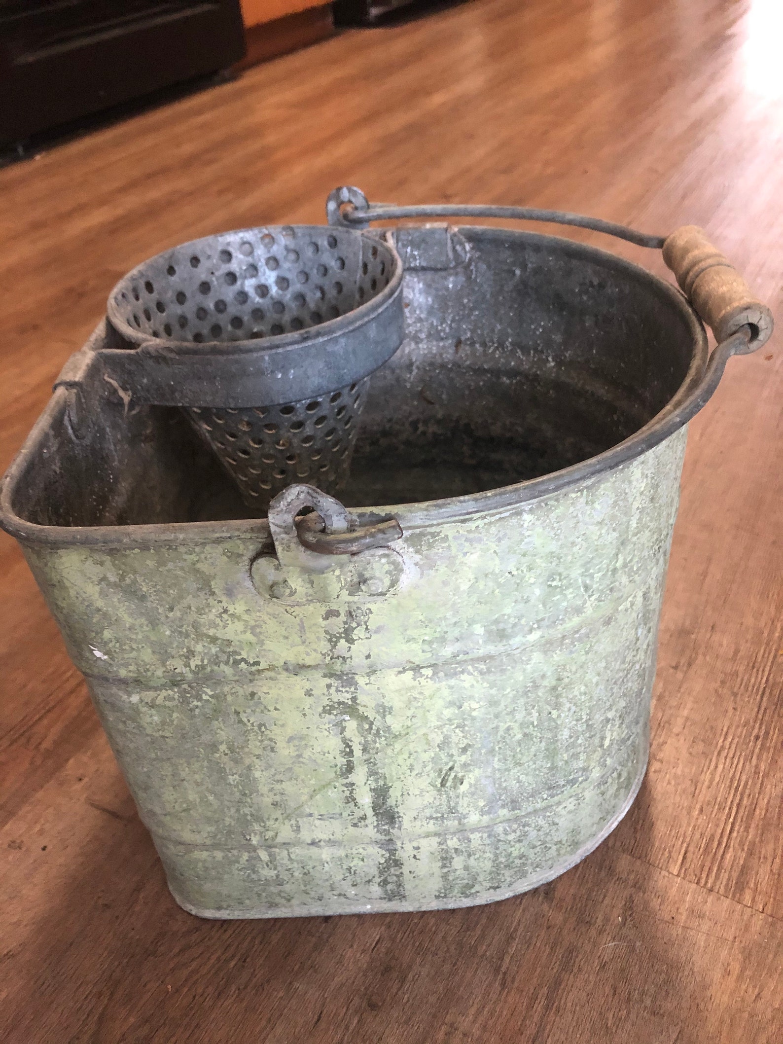 Vintage Galvanized Metal Mop Bucket Etsy