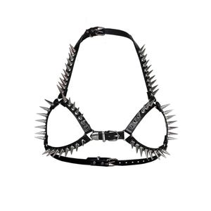Leder Bikini Top Harness mit Nieten Spikes (Größe XS - XL)