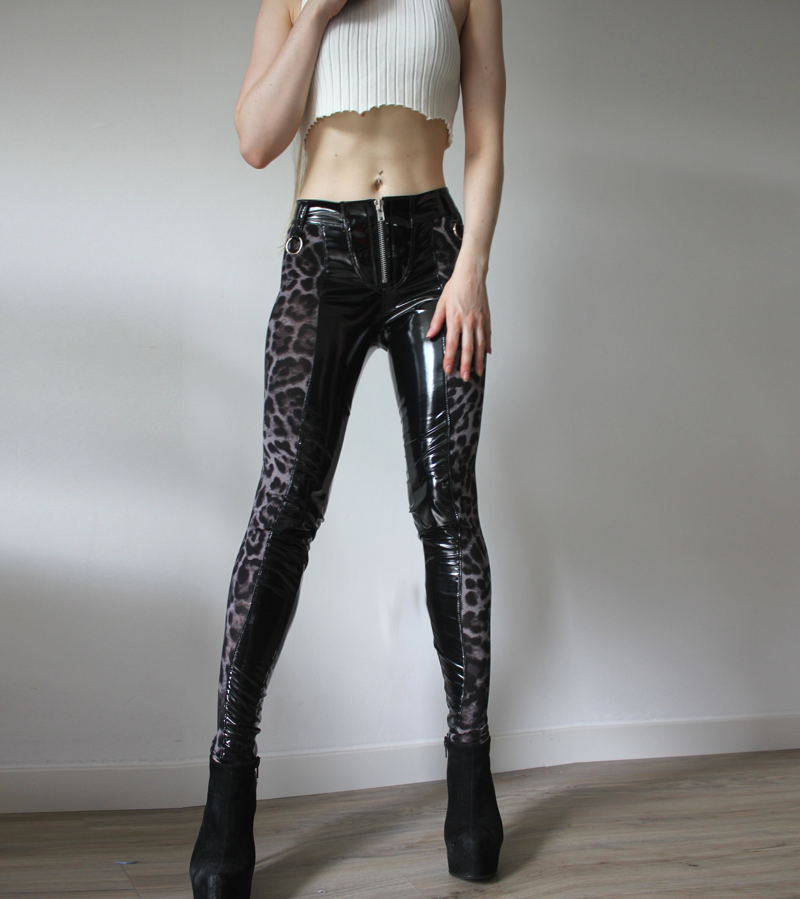 C K Very Shiny PVC Leggings Trousers Pants Very Glossy and