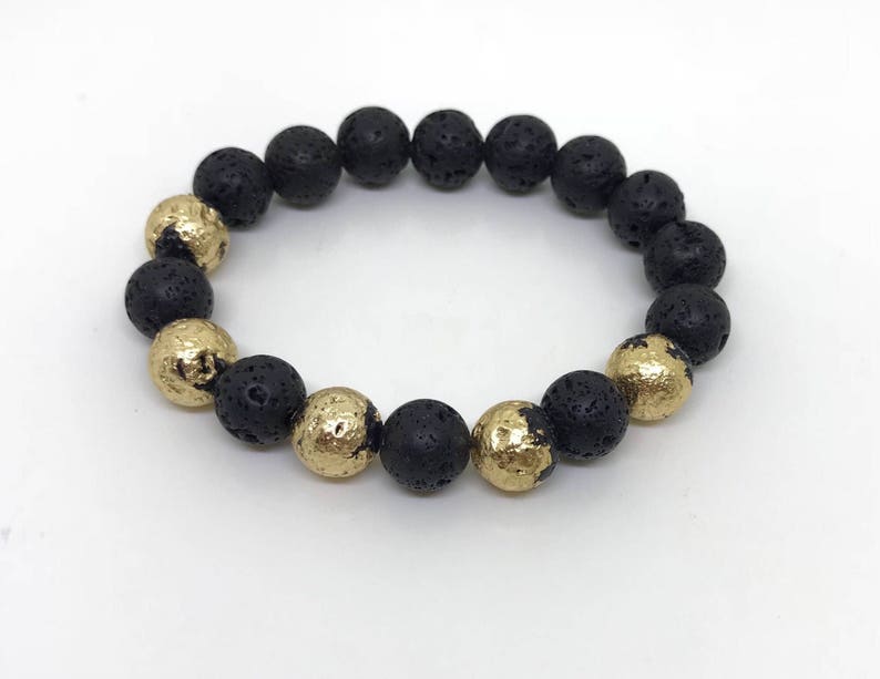 gold bead bracelet husband gift man jewelry 24 karat gold jewelry gold jewelry Gold plated men men bead bracelet 24k gold man bracelet