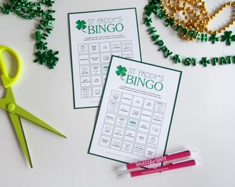 St Patrick's Day Printable - Bingo - Adult Drinking Game - 2 Versions - Printable Games for St Paddy's Day - 5x7 - Instant Download