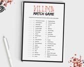 Halloween Party Game - Villain Match Game - Fun Halloween Game for Teens and Adults - Instant Download - 5x7 Printable