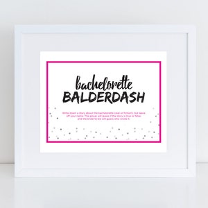 Fun Bachelorette Game - Bachelorette Balderdash Mini Cards and Sign ...