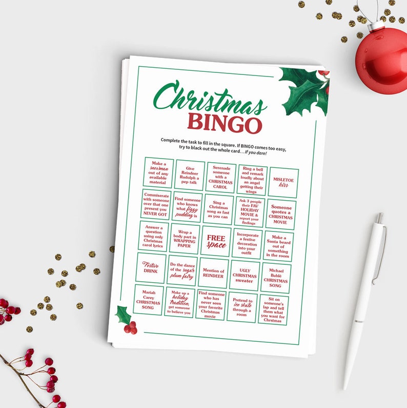 Christmas Bingo Scavenger Hunt Game - Instant Download - 5x7 Printable ...