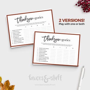 Thanksgiving Scattergories - Friendsgiving Game - Thanksgiving Printable - Instant Download - Thanksgiving Activity - 2 versions!