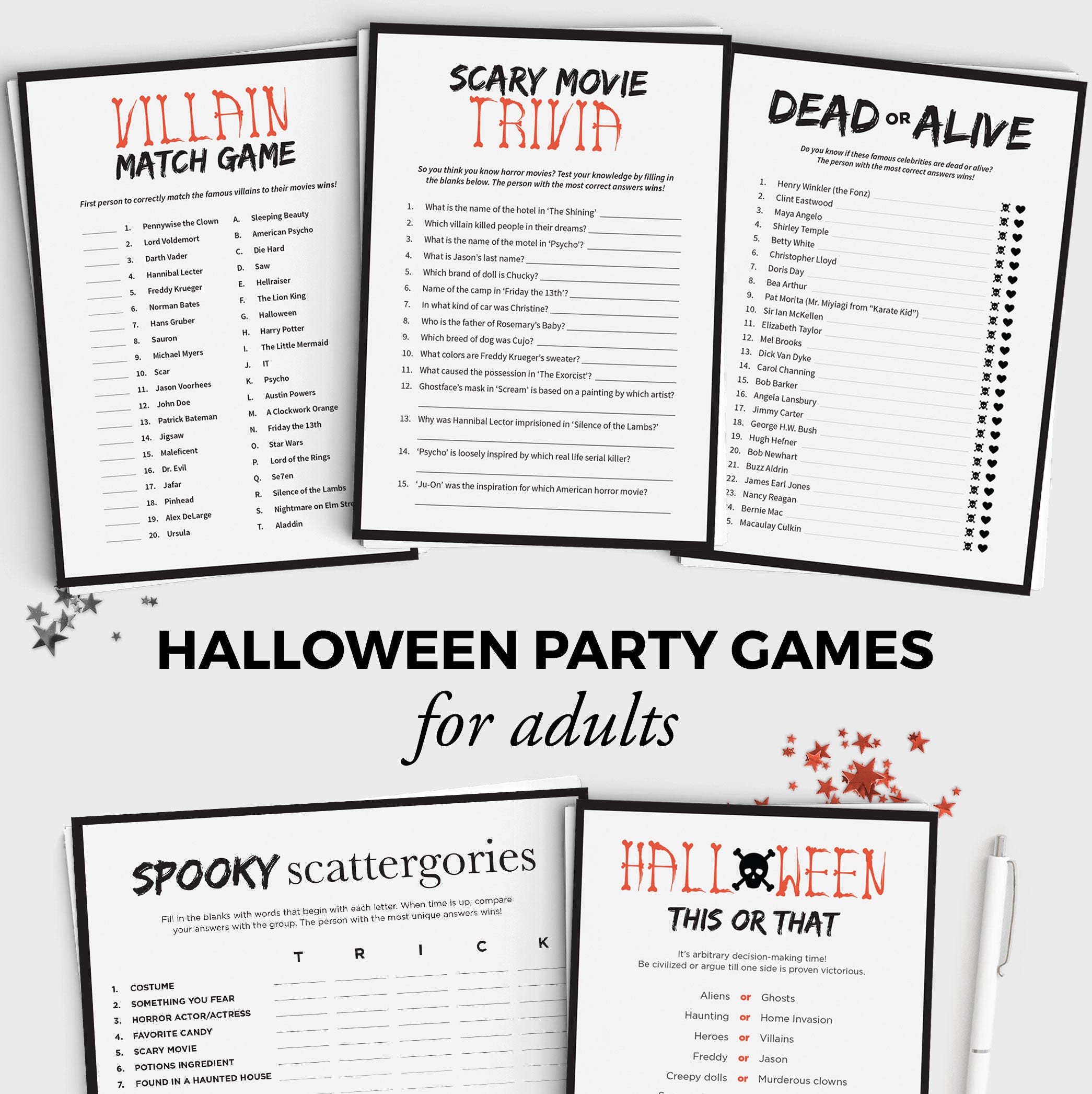 5 Halloween Online games Package deal - Pleasurable Halloween Bash Online games for Grownups and Young people - Quick Obtain - 5x7 Halloween Printable - Grownup Halloween photograph relating to Printable Halloween Games Adults referred to as 5 Halloween Video games Deal - Enjoyment Halloween Occasion Online games for Grownups and Youngsters - Immediate Obtain - 5x7 Halloween Printable - Grownup Halloween