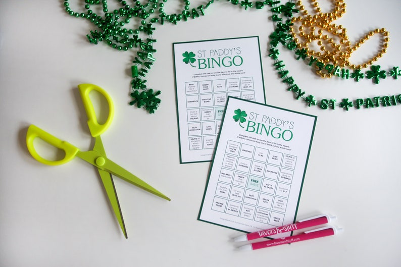 st patricks day printable bingo adult drinking game etsy