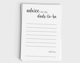 Advice Card for Dads-to-Be - Minimalist Gray Design - Instant Download - Baby Shower Game - Printable