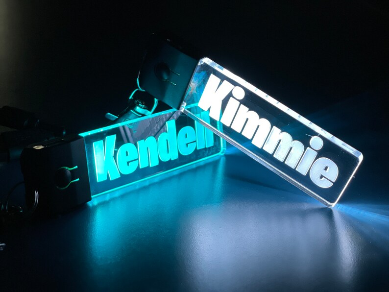 Personalized LED Light up Name Keychain USA Made Color Etsy