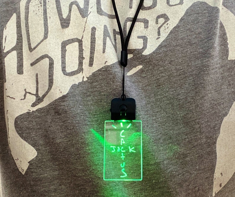 LED Necklace Light Up necklace Keychain LED Keychain Cactus Jack Made in USA Stocking Stuffer Travis Scott Color Changing