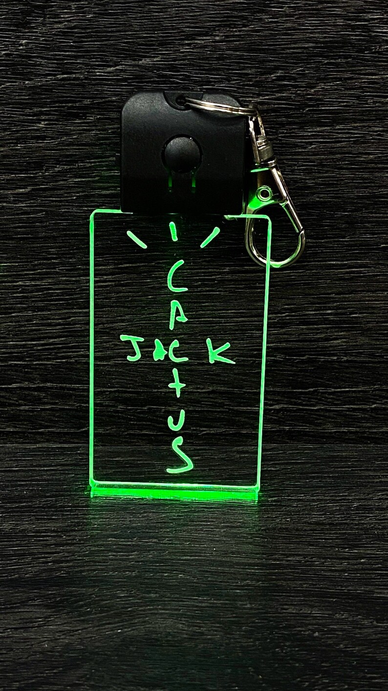 LED Necklace Light Up necklace Keychain LED Keychain Cactus Jack Made in USA Stocking Stuffer Travis Scott Color Changing