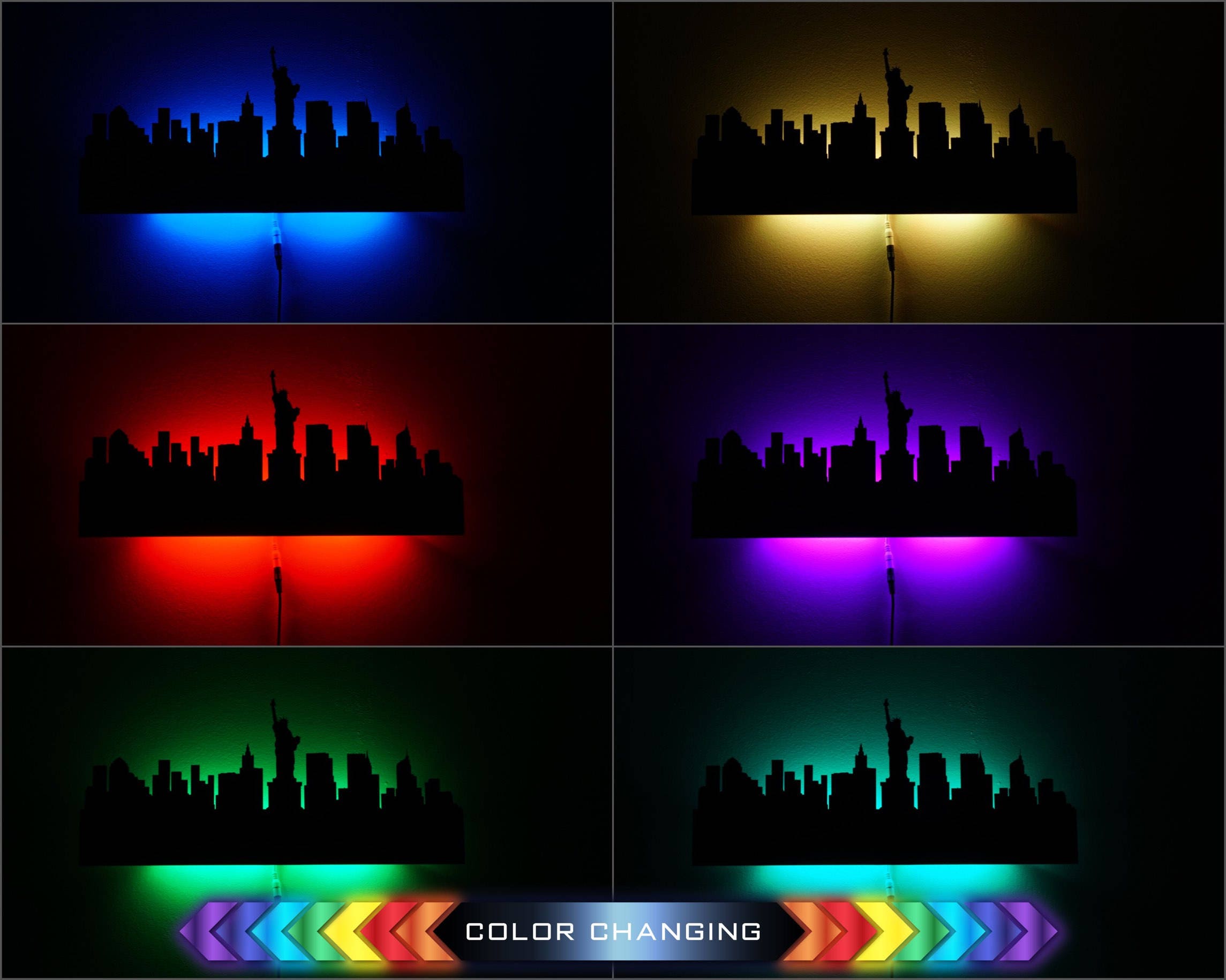 New York City New York NYC LED Illuminated Skyline Custom Etsy