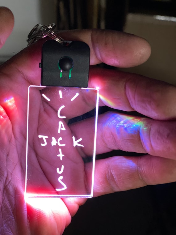 LED Necklace Light Up necklace Keychain LED Keychain Cactus Jack Made in USA Stocking Stuffer Travis Scott Color Changing