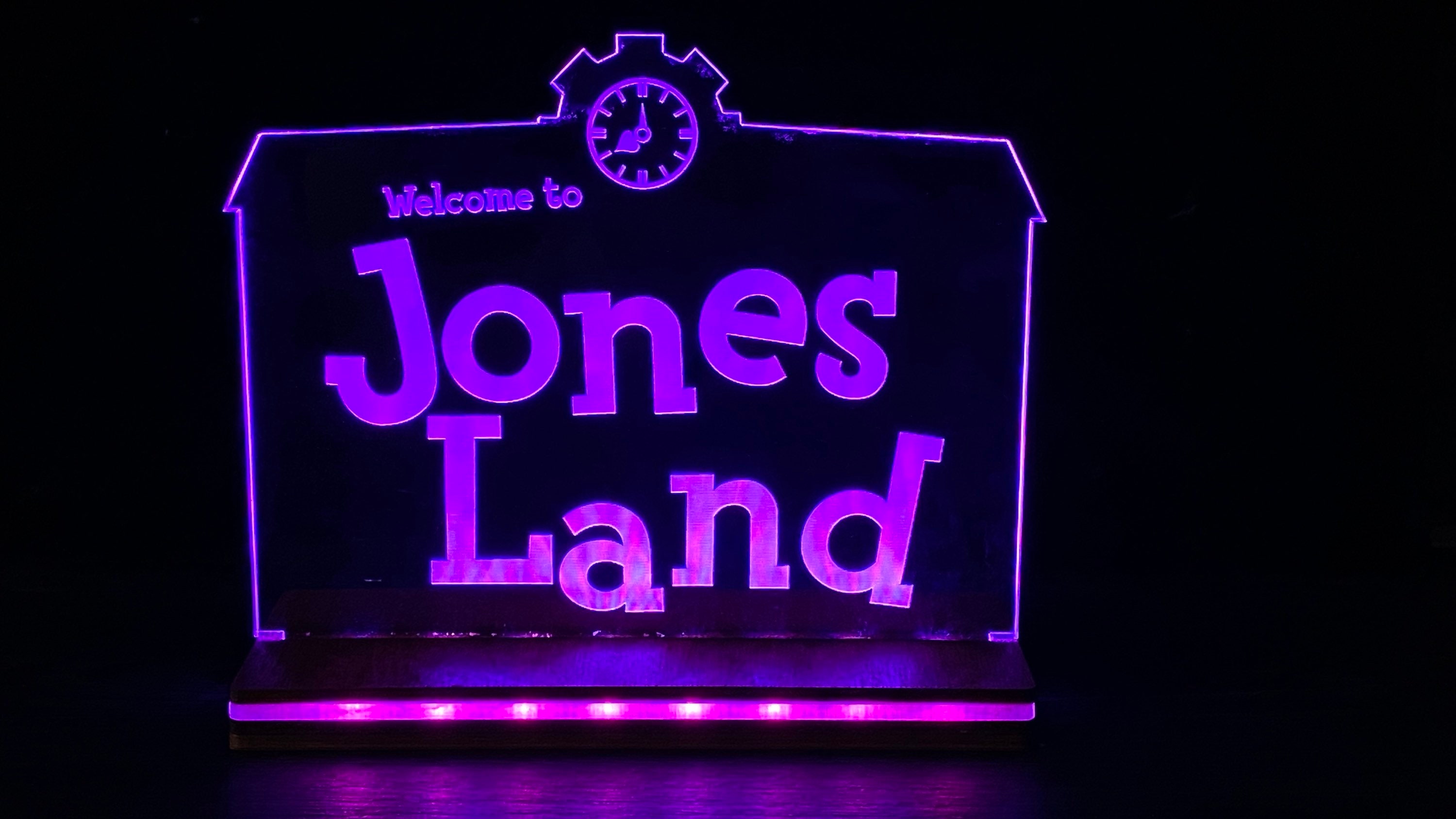 Custom Animal Crossing Island Sign LED Lamp Night Light Leaf | Etsy