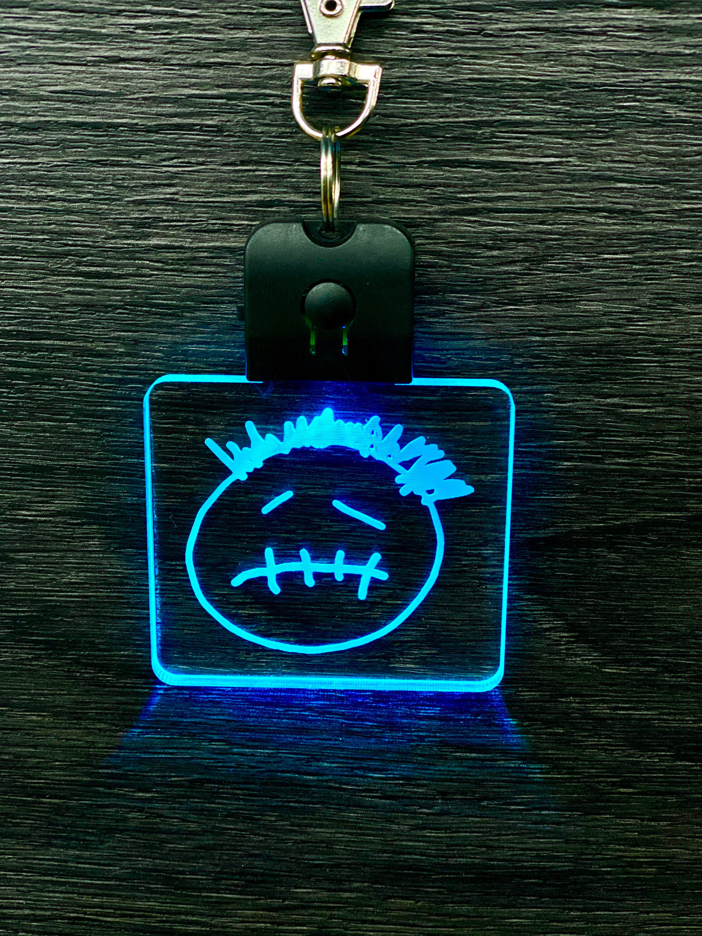LED Necklace Light Up necklace Keychain LED Keychain Cactus Jack Made in USA Stocking Stuffer Travis Scott Color Changing