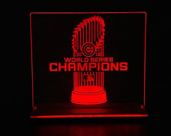 Chicago Cubs Baseball LED Night Light Customized/Personalized Gift Featuring Licensed Decal