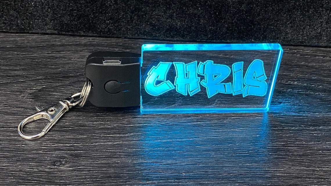 Personalized LED Light up Name Keychain USA Made Color Etsy