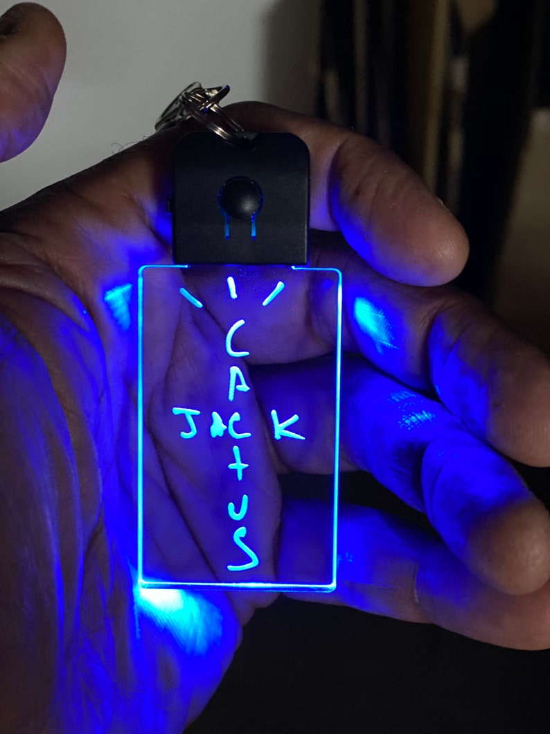 LED Necklace Light Up necklace Keychain LED Keychain Cactus Jack Made in USA Stocking Stuffer Travis Scott Color Changing