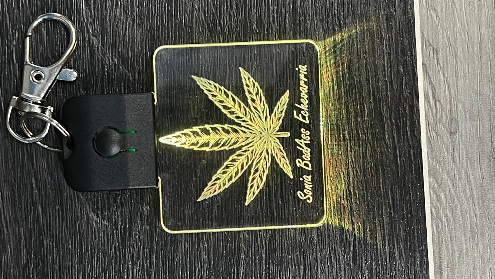 Personalized Cannabis LED Keychain Weed Keychain Made in Etsy