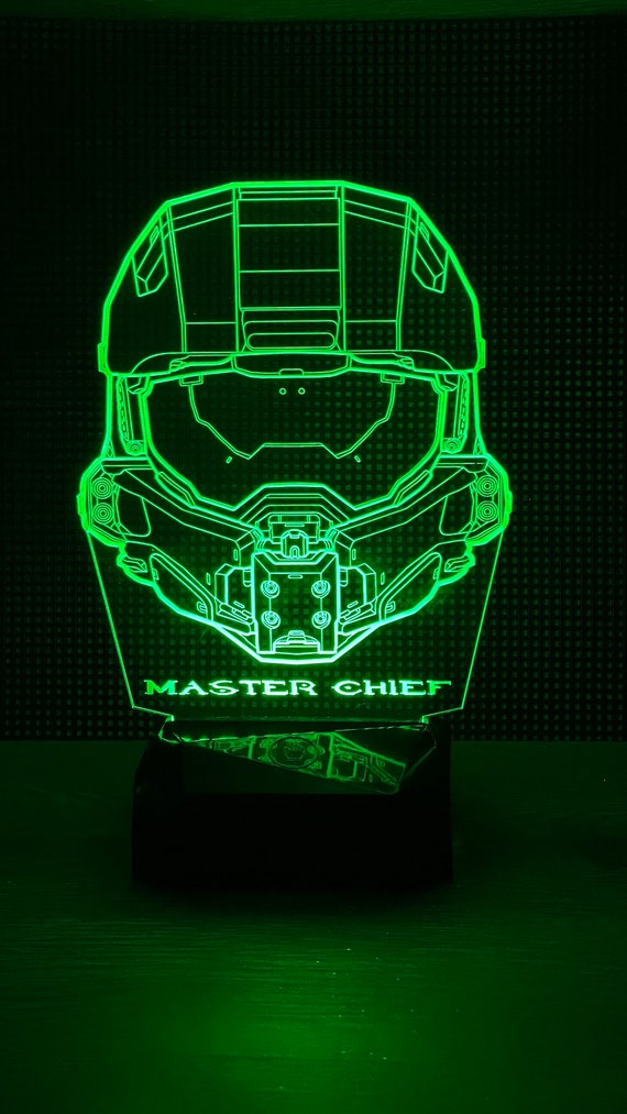 Halo Master Chief Helmet LED Light Up Sign Made in USA Etsy