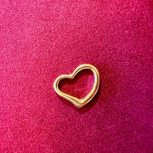 14k Solid Gold Medium offenes Herz Anhänger Charme