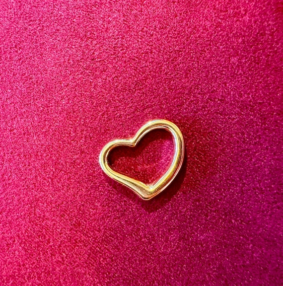 14k Solid Gold Kleine Offene Herz Anhänger Charme - Schweiz