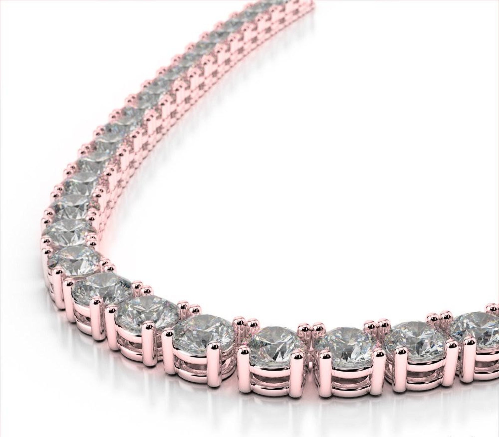 Rose gold tennis necklace womens Clearance