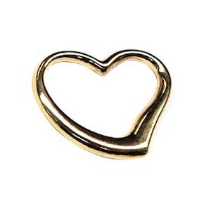 14k Solid Gold Large Open Heart Pendant Charm