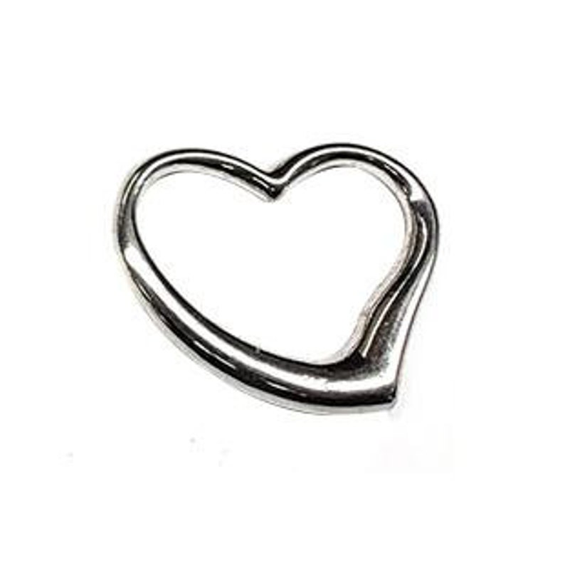 14k Solid Gold Large Open Heart Pendant Charm