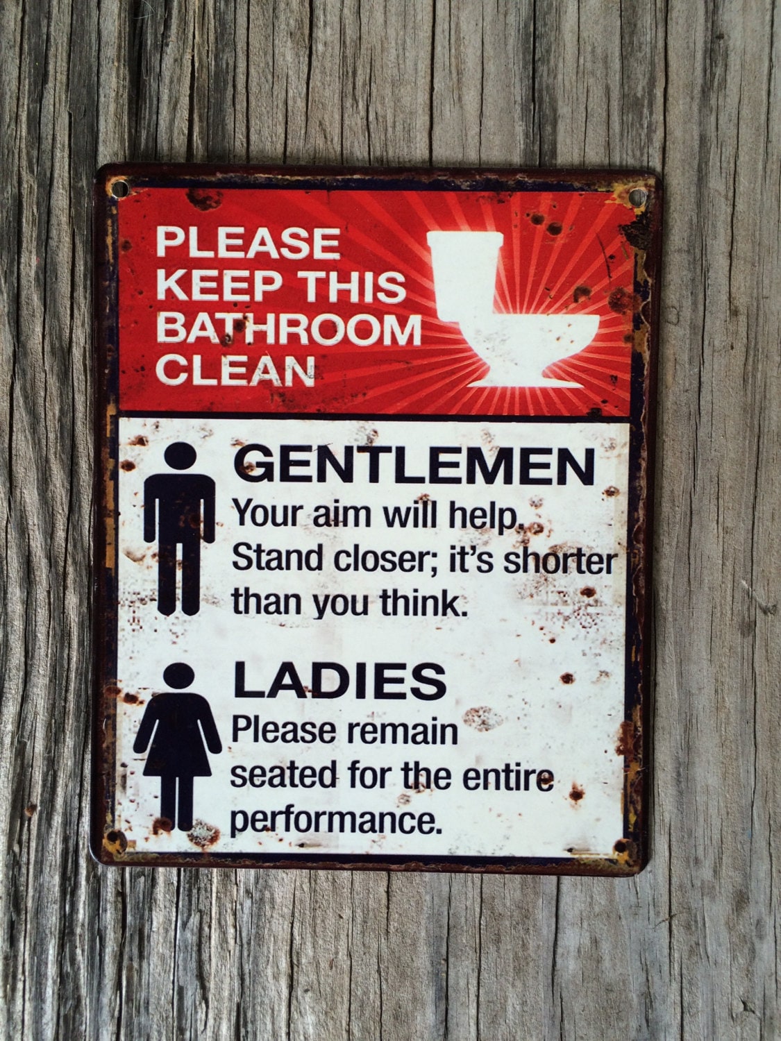 Vintage style tin metal sign // funny gift for him // rustic Etsy