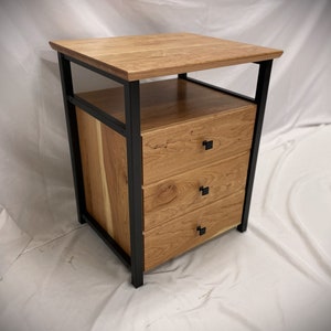 Rockford Accessory Table / Side Table / Wood & Metal End Table / Industrial Nightstand