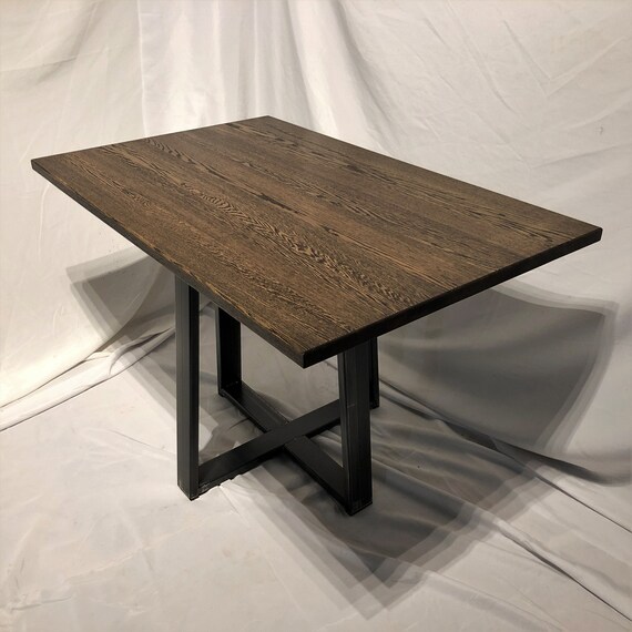 Modern Pedestal Table Industrial Dining Table Minimalist Etsy