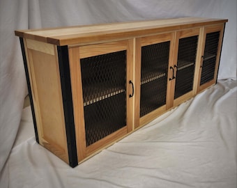 Huber Industrial Credenza / Wood & Metal Sideboard / Minimalist Industrial Office Cabinet / Sofa table / Media Console