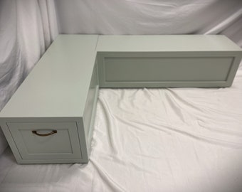 Modern-style Corner Bench Set w/ Drawer Storage / Dining Banquette Bench / Drawer Storage Kitchen Bench / Breakfast Nook Benches