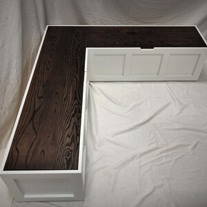 Corner Bench Set / Shaker Banquette Bench / Solid Wood Top-opening Storage Bench / Breakfast Nook / Stained & Painted Wood image 5