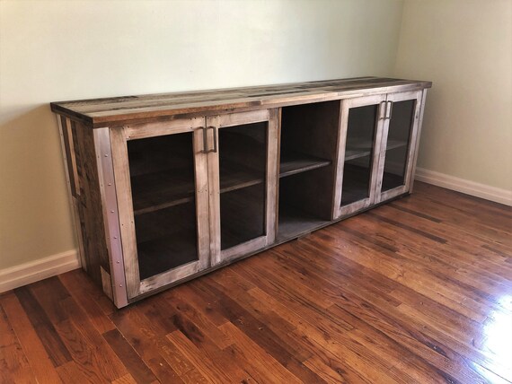 Myers Distressed Wood Console Cabinet Rustic Industrial Myers Distressed Wood Console Cabinet, Rustic Console Cabinet