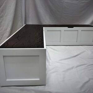 Corner Bench Set / Shaker Banquette Bench / Solid Wood Top-opening Storage Bench / Breakfast Nook / Stained & Painted Wood image 6