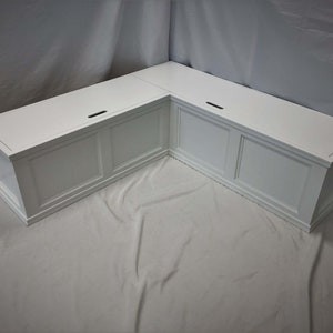 Traditional-style Corner Bench Set / Dining Banquette Bench / Top-opening Storage Bench / Breakfast Nook Benches