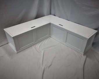 Traditional-style Corner Bench Set / Dining Banquette Bench / Top-opening Storage Bench / Breakfast Nook Benches