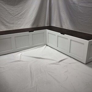 Corner Bench Set / Shaker Banquette Bench / Solid Wood Top-opening Storage Bench / Breakfast Nook / Stained & Painted Wood image 2