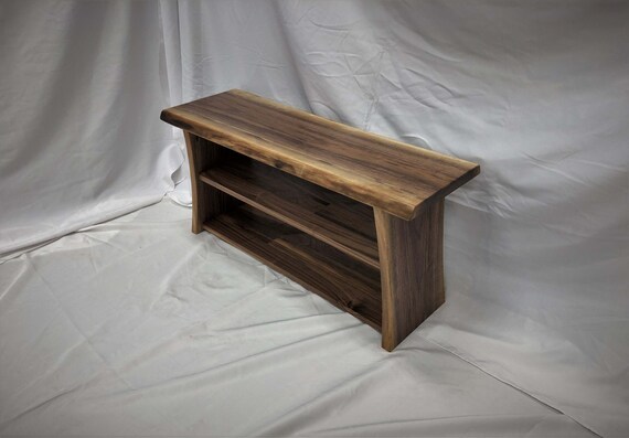 Live Edge Entryway Bench Shoe Storage Bench Reclaim Black Etsy