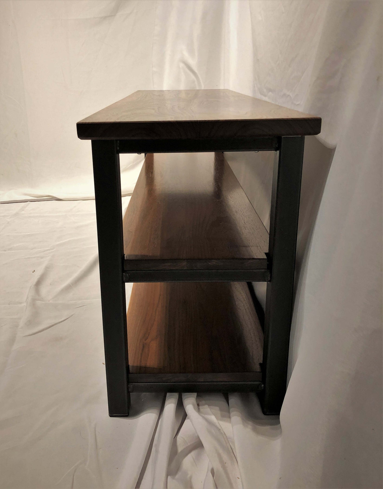 Thornton Industrial Hardwood Media Shelf / Minimalist Wood & Etsy