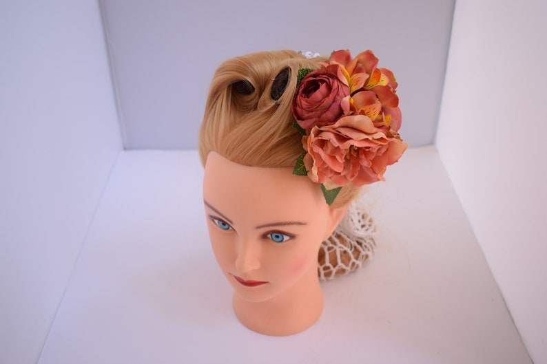 Vintage Inspired Hair Flower Flower Fascinator Floral Hair Etsy