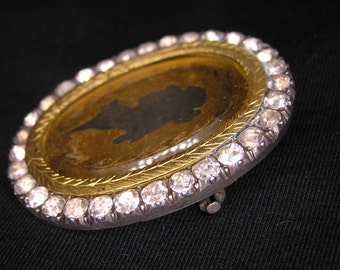 Georgian Silver-Paste Silhouette Brooch