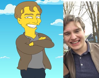 Retrato de 1 persona. Regalo de cumpleaños para hombres. retrato personalizado, ilustración de arte de pared, para él, para novio, 25, 21 cumpleaños, 18, 16