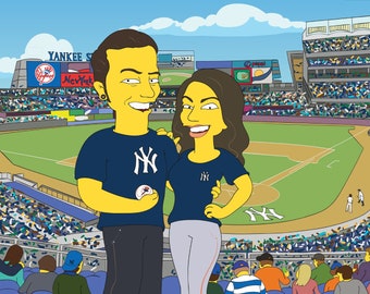 Regalo de marido. 2 personas/Retrato de pareja con fondo personalizado. Regalo de cumpleaños para hombres. Regalo para novio. Regalo de esposa a marido. Regalo de aniversario.