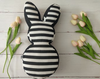 Bunny pillow, easter, easter pillow, rabbit pillow, easter bunny, Scandinavian style, black and white pillow, bunny, rabbit,