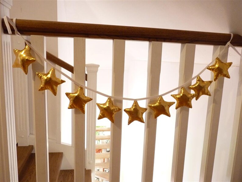 Garland: gold stars Nursery Star Garland Nursery Decor Nursery Decoration Kids Room Decor Girl Nursery Star Nursery Decor Banner image 2