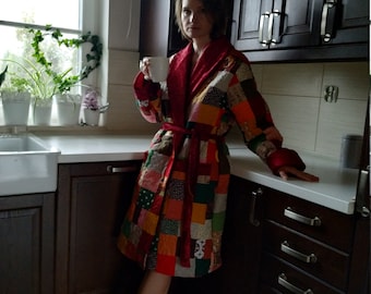 Hobbit bathrobe, Frodo, patchwork bathrobe, custom bathrobe, gift, personalized gift, Lord of the Rings